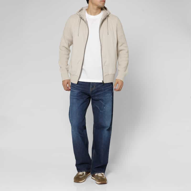 HERNO HERNO＜ヘルノ＞ 中綿エコスエードジップアップニットブルゾン IVORY