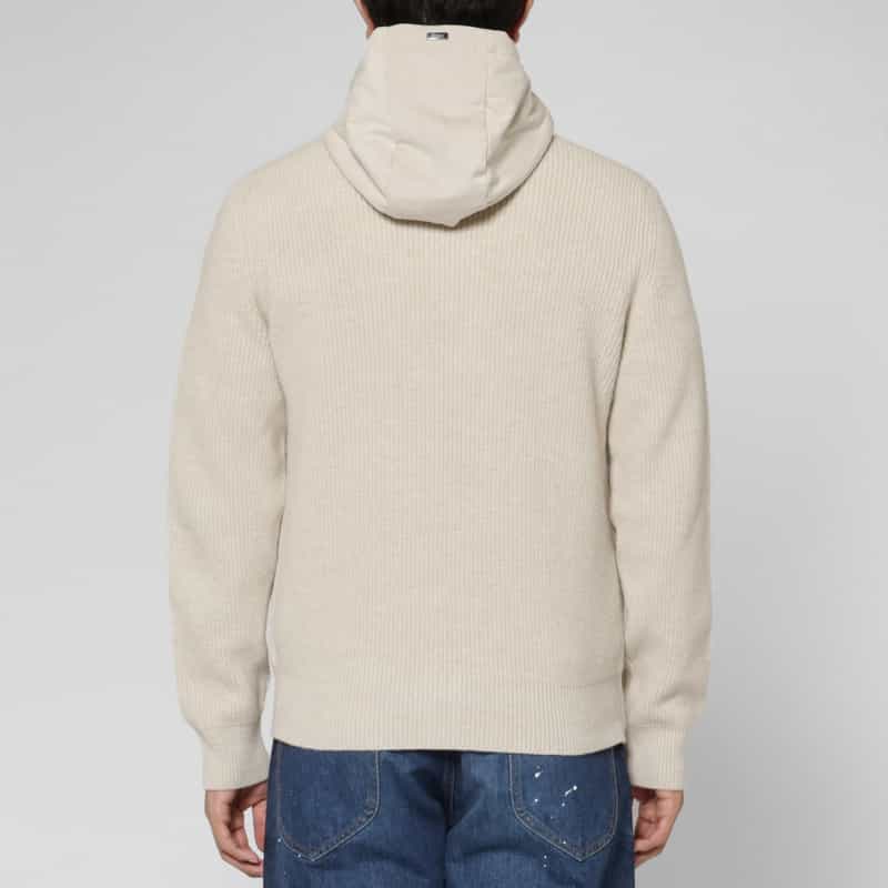 HERNO HERNO＜ヘルノ＞ 中綿エコスエードジップアップニットブルゾン IVORY