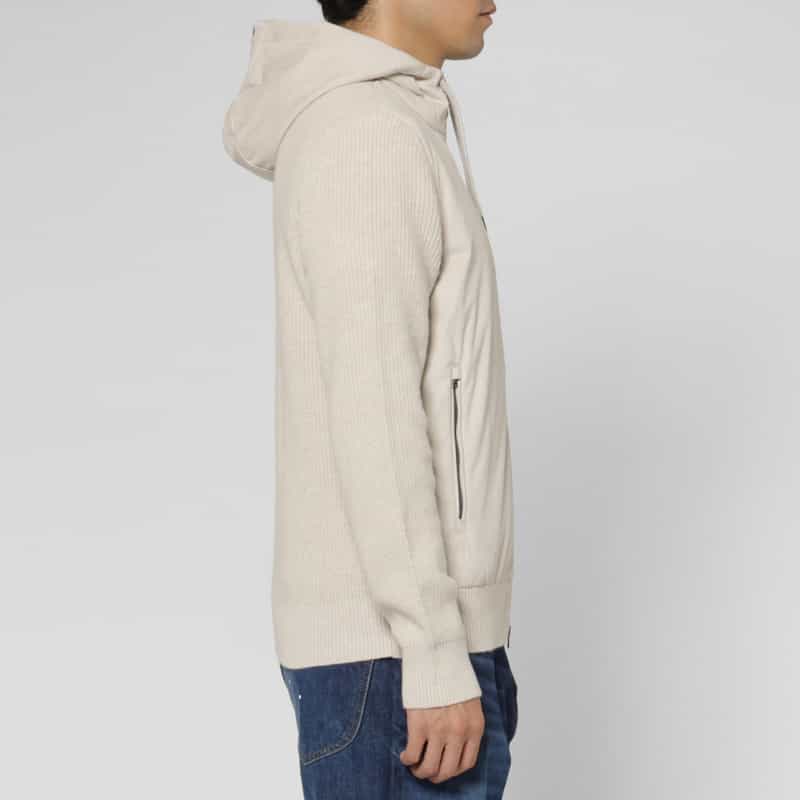 HERNO HERNO＜ヘルノ＞ 中綿エコスエードジップアップニットブルゾン IVORY