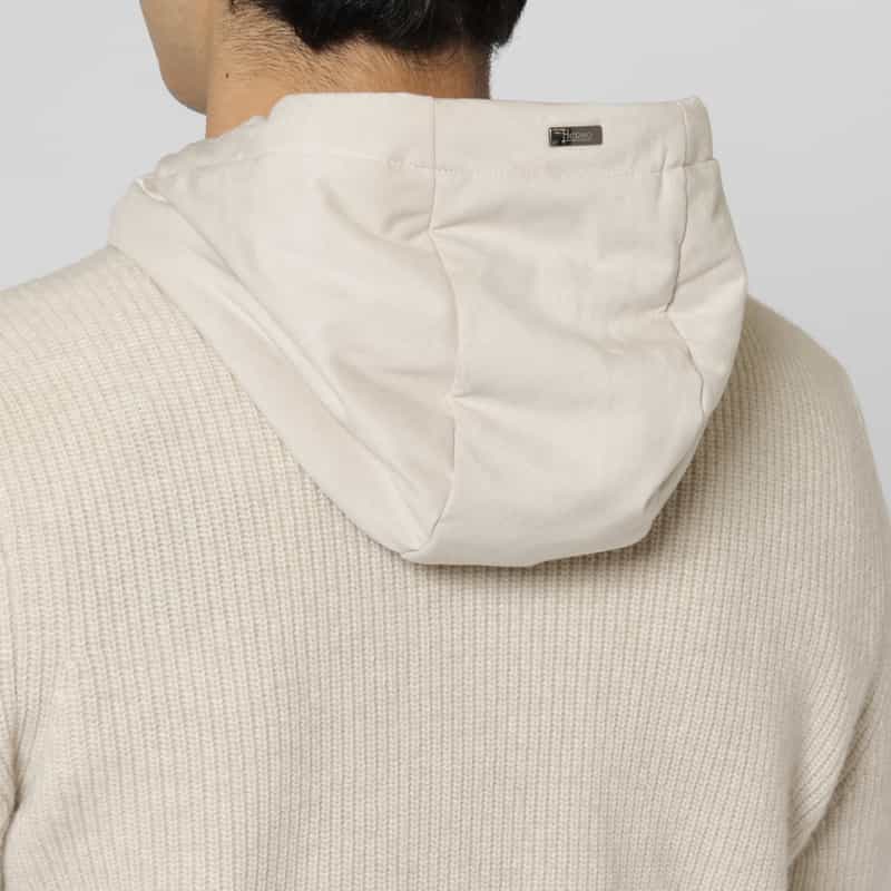 HERNO HERNO＜ヘルノ＞ 中綿エコスエードジップアップニットブルゾン IVORY