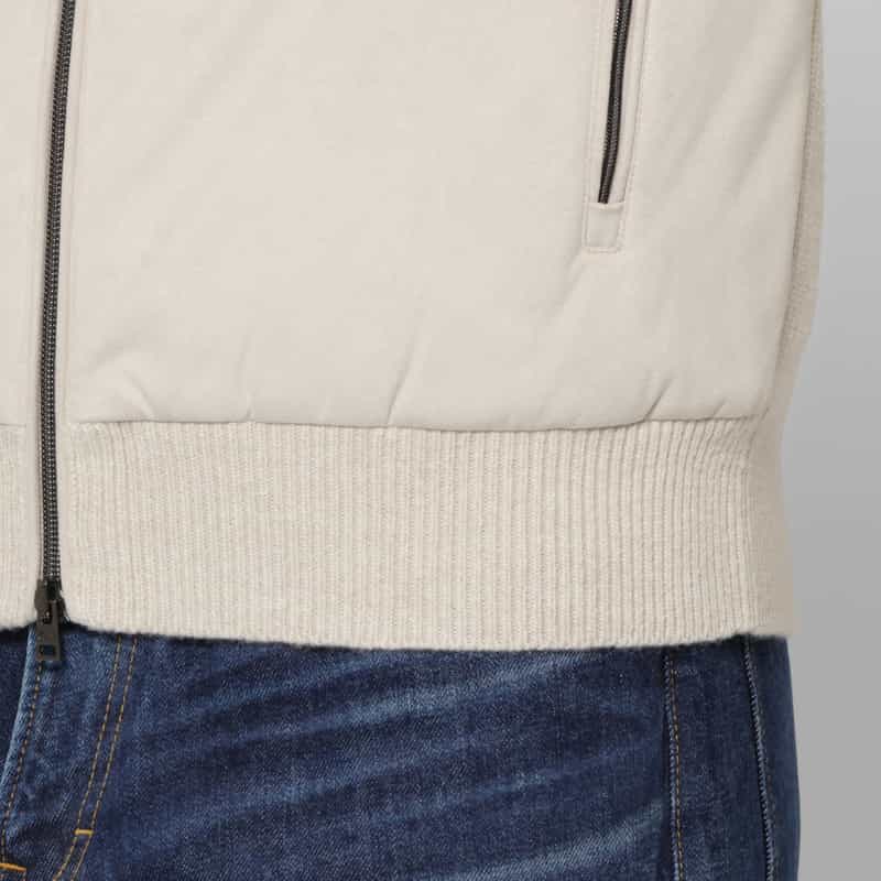 HERNO HERNO＜ヘルノ＞ 中綿エコスエードジップアップニットブルゾン IVORY