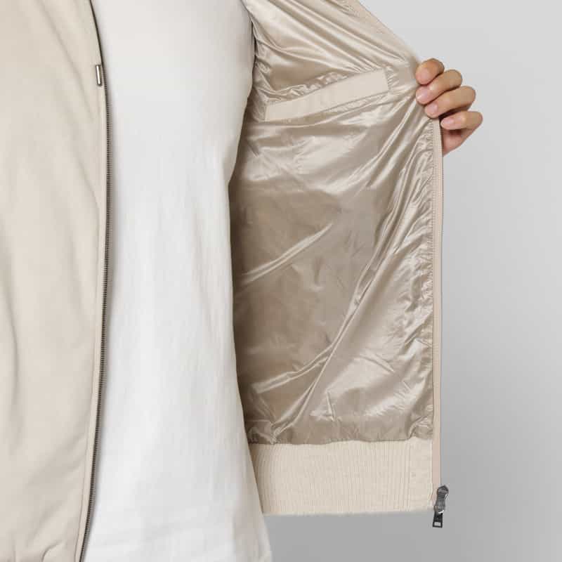 HERNO HERNO＜ヘルノ＞ 中綿エコスエードジップアップニットブルゾン IVORY