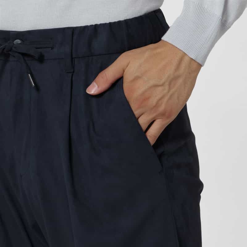 HERNO HERNO＜ヘルノ＞ エコスエード素材イージーパンツ NAVY