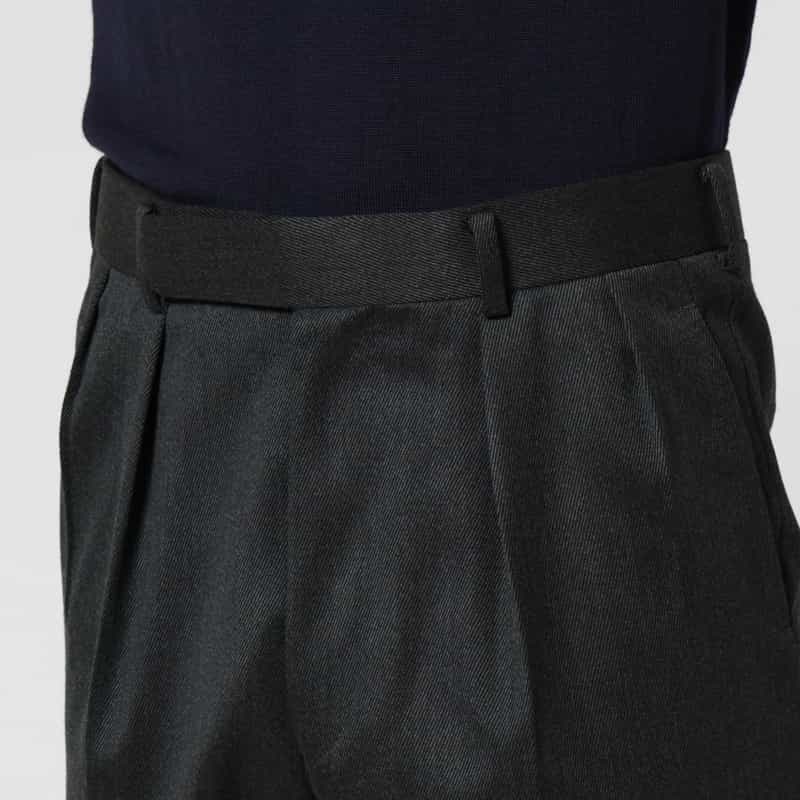 FUMIYA HIRANO FUMIYA HIRANO＜フミヤ ヒラノ＞ ウールツイルストレートパンツ“Burlington" DARK GRAY