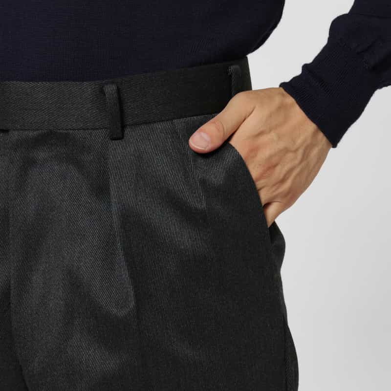 FUMIYA HIRANO FUMIYA HIRANO＜フミヤ ヒラノ＞ ウールツイルストレートパンツ“Burlington" DARK GRAY