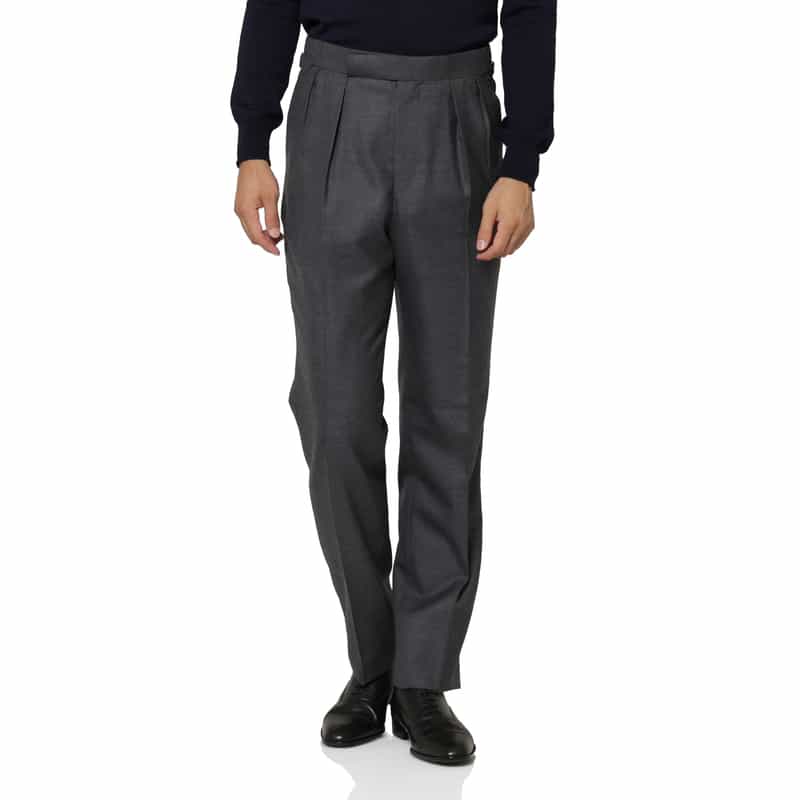 FUMIYA HIRANO FUMIYA HIRANO＜フミヤ ヒラノ＞ ウール素材ストレートパンツ“REGENT" DARK GRAY