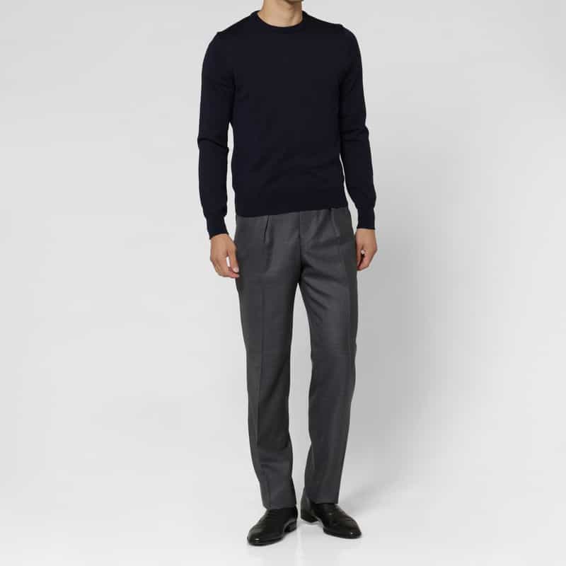 FUMIYA HIRANO FUMIYA HIRANO＜フミヤ ヒラノ＞ ウール素材ストレートパンツ“REGENT" DARK GRAY