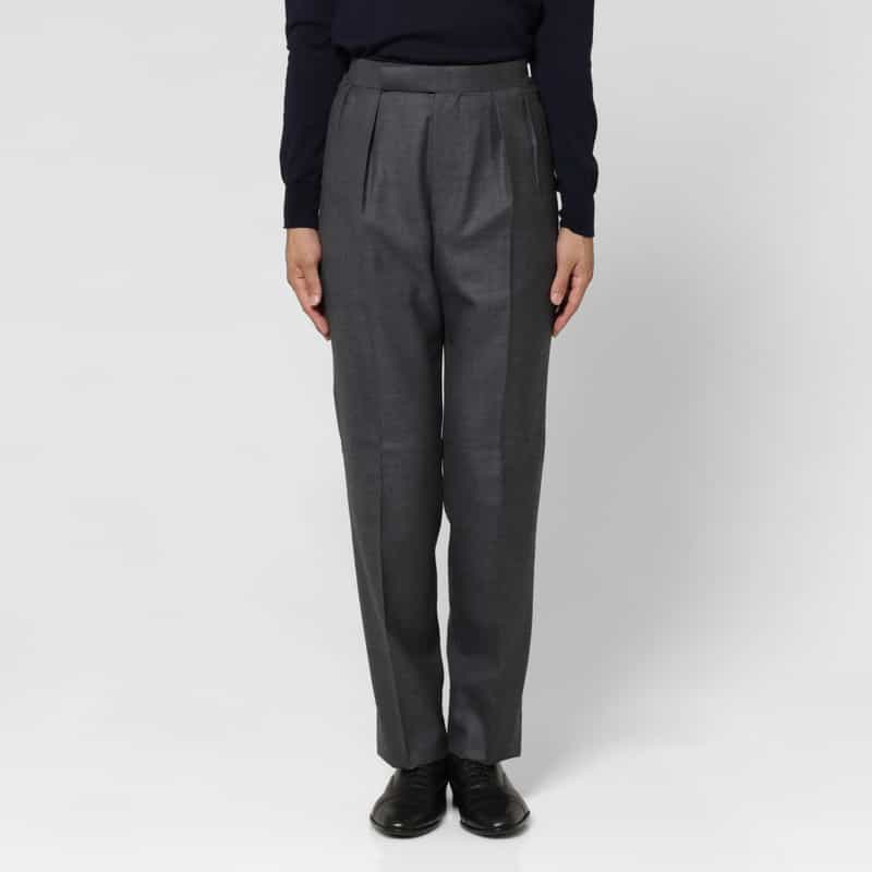 FUMIYA HIRANO FUMIYA HIRANO＜フミヤ ヒラノ＞ ウール素材ストレートパンツ“REGENT" DARK GRAY
