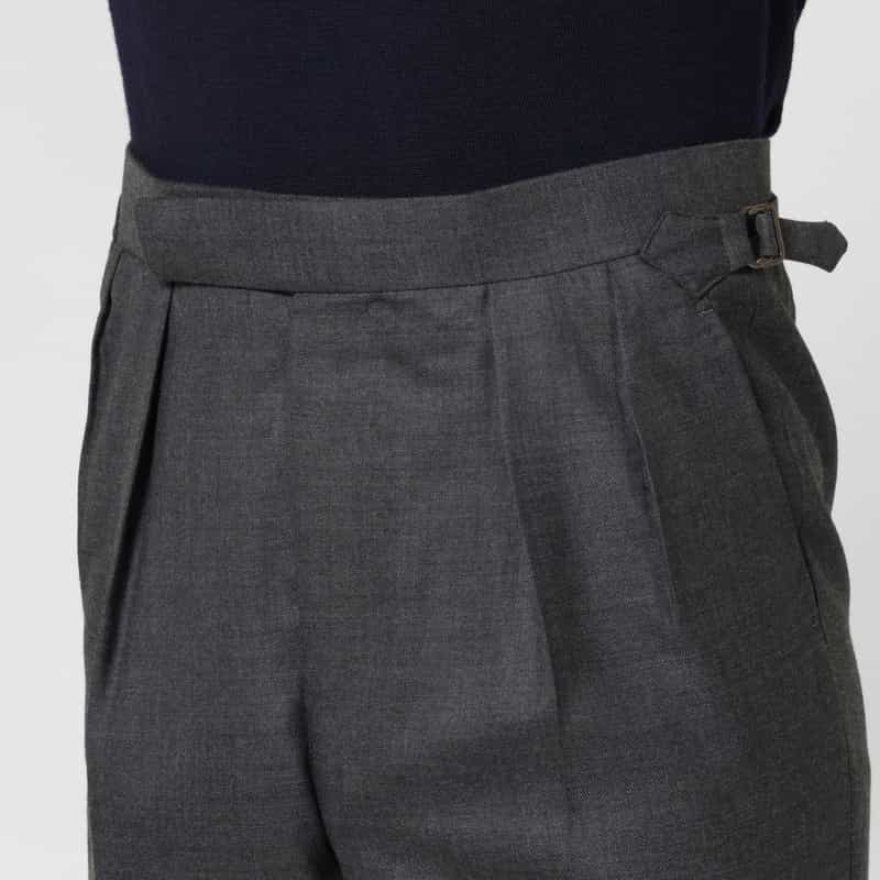 FUMIYA HIRANO FUMIYA HIRANO＜フミヤ ヒラノ＞ ウール素材ストレートパンツ“REGENT" DARK GRAY
