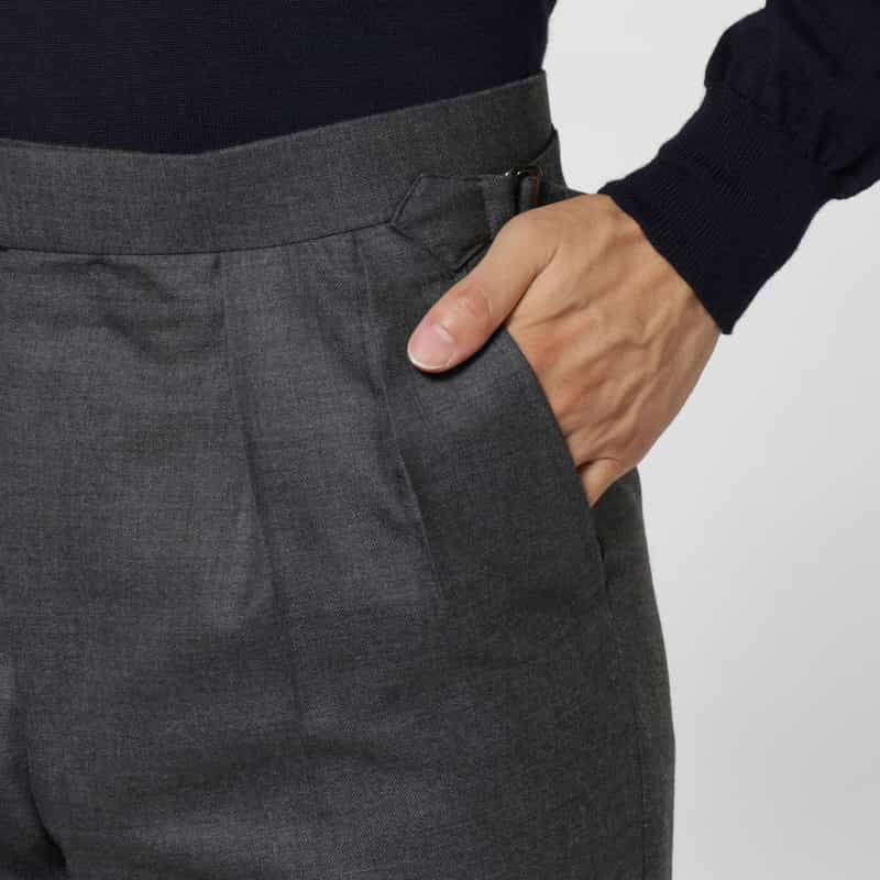 FUMIYA HIRANO FUMIYA HIRANO＜フミヤ ヒラノ＞ ウール素材ストレートパンツ“REGENT" DARK GRAY