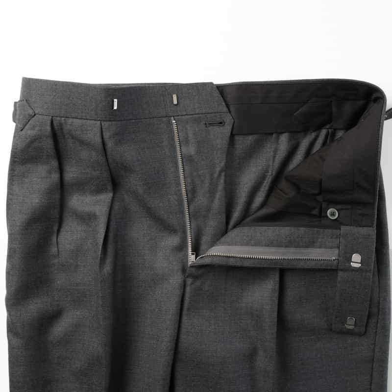 FUMIYA HIRANO FUMIYA HIRANO＜フミヤ ヒラノ＞ ウール素材ストレートパンツ“REGENT" DARK GRAY