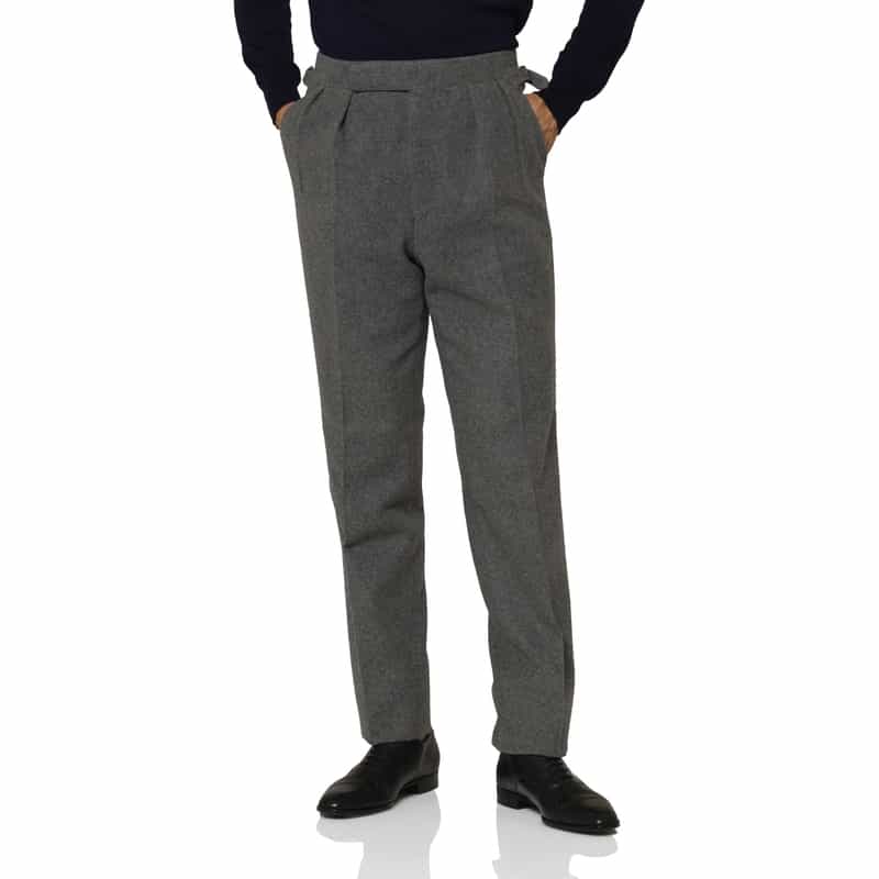 FUMIYA HIRANO FUMIYA HIRANO＜フミヤ ヒラノ＞ フランネル素材ストレートパンツ“REGENT" LIGHT GRAY