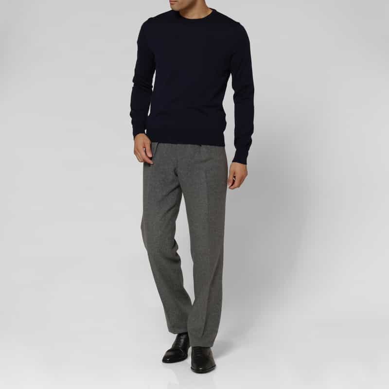FUMIYA HIRANO FUMIYA HIRANO＜フミヤ ヒラノ＞ フランネル素材ストレートパンツ“REGENT" LIGHT GRAY