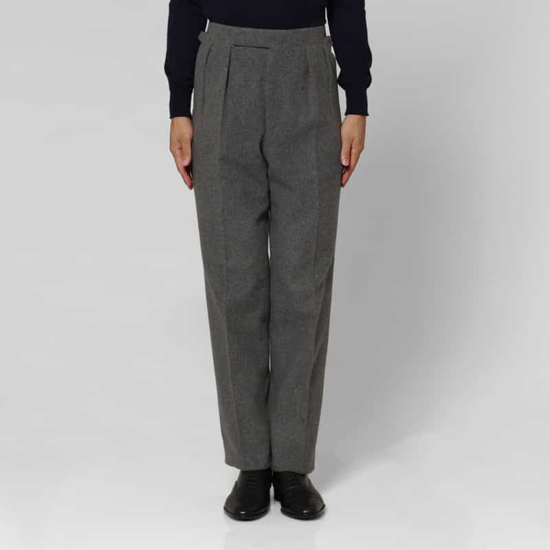 FUMIYA HIRANO FUMIYA HIRANO＜フミヤ ヒラノ＞ フランネル素材ストレートパンツ“REGENT" LIGHT GRAY