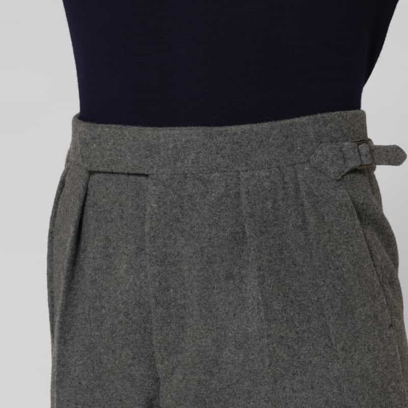 FUMIYA HIRANO FUMIYA HIRANO＜フミヤ ヒラノ＞ フランネル素材ストレートパンツ“REGENT" LIGHT GRAY