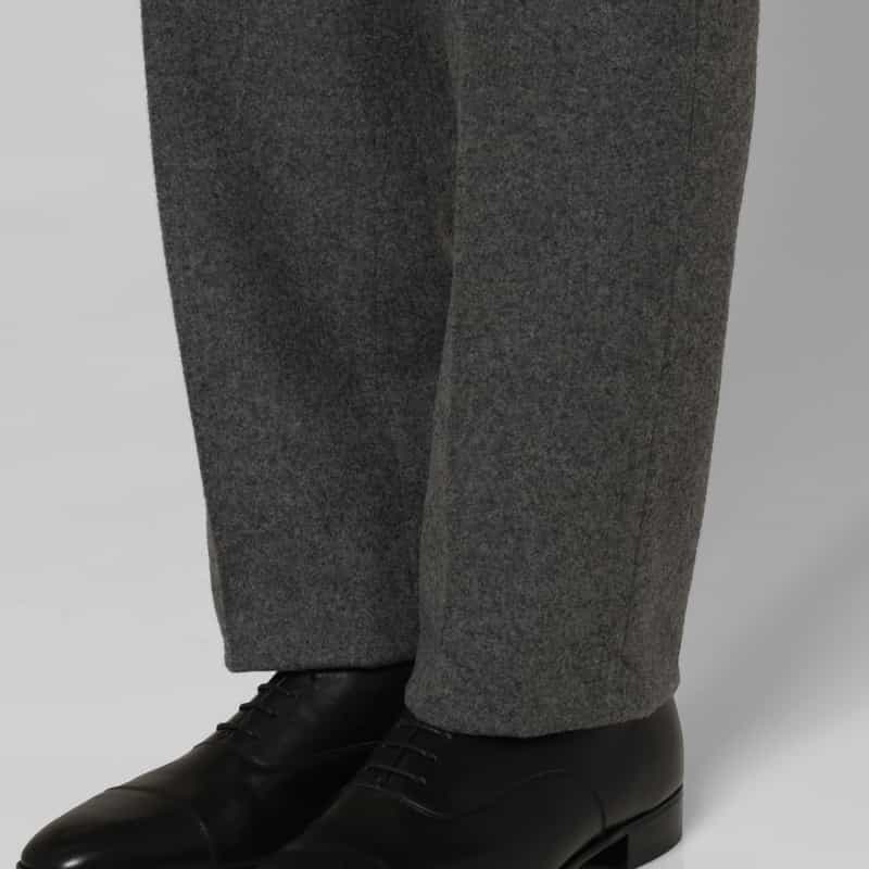 FUMIYA HIRANO FUMIYA HIRANO＜フミヤ ヒラノ＞ フランネル素材ストレートパンツ“REGENT" LIGHT GRAY