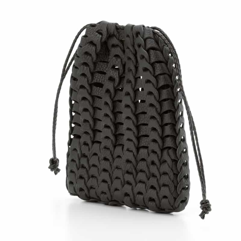 IL MICIO IL MICIO＜イル ミーチョ＞レザー巾着バッグ“B-65" BLACK