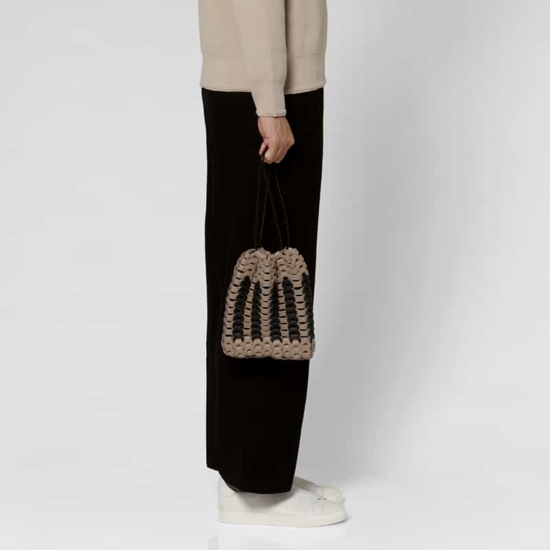 IL MICIO IL MICIO＜イル ミーチョ＞レザー巾着バッグ“B-65" MULTI COLOR