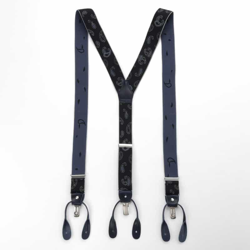 ALBERT THURSTON ALBERT THURSTON＜アルバートサーストン＞ 2WAYペイズリーサスペンダー（35mm） NAVY