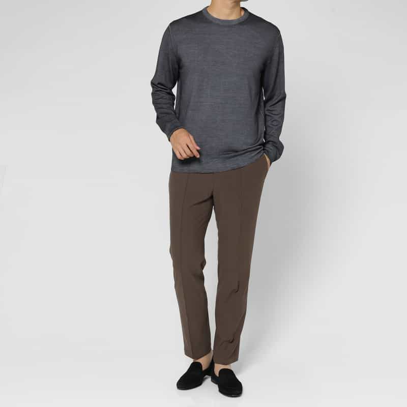 CRUCIANI CRUCIANI＜クルチアーニ＞ クルーネックニットプルオーバー DARK GRAY