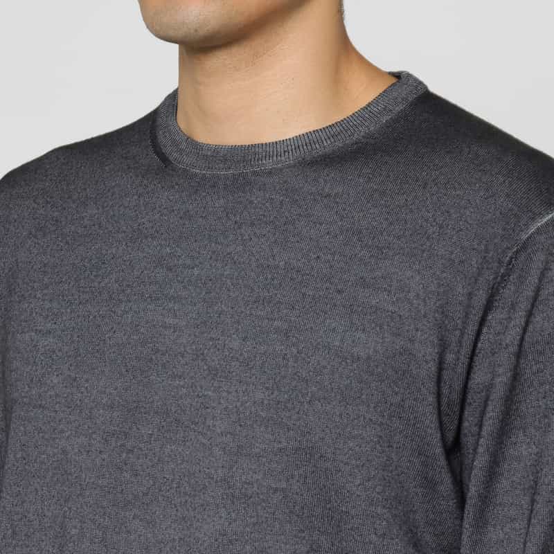 CRUCIANI CRUCIANI＜クルチアーニ＞ クルーネックニットプルオーバー DARK GRAY