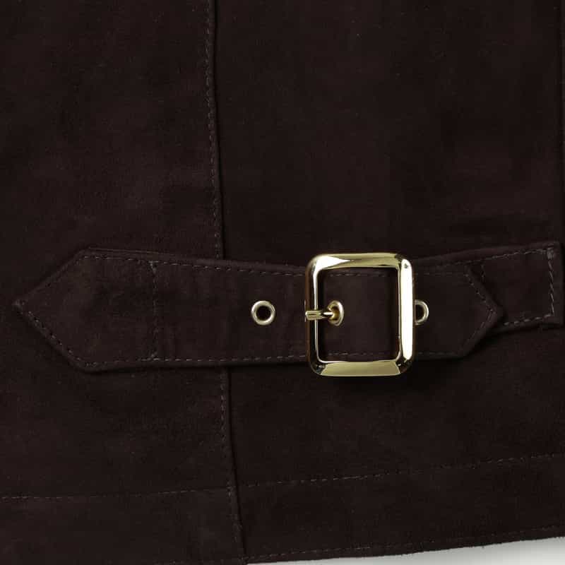 CINQUANTA CINQUANTA＜チンクワンタ＞ ジップアップ ゴートスエードジャケット DARK BROWN