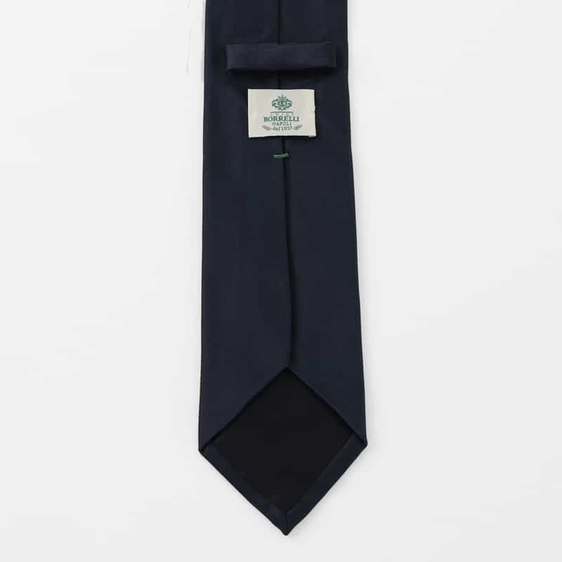 LUIGI  BORRELLI LUIGI BORRELLI＜ルイジボレッリ＞ シルクサテン素材ソリッドタイ NAVY