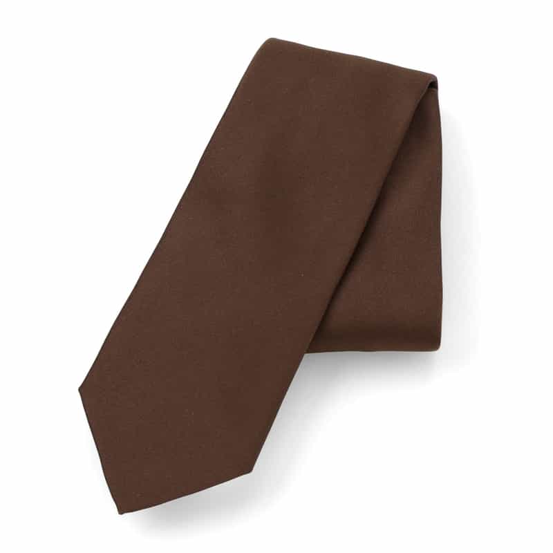 LUIGI  BORRELLI LUIGI BORRELLI＜ルイジボレッリ＞ シルクサテンソリッドタイ BROWN