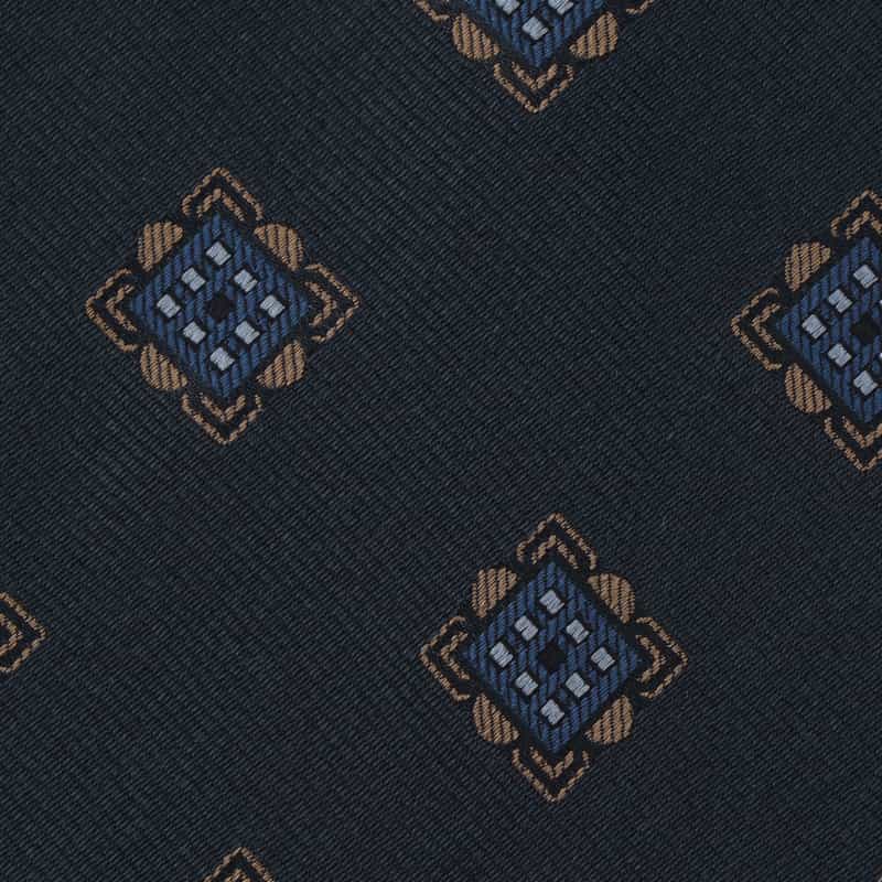 LUIGI  BORRELLI LUIGI BORRELLI＜ルイジボレッリ＞ ラージスクエア小紋柄タイ NAVY