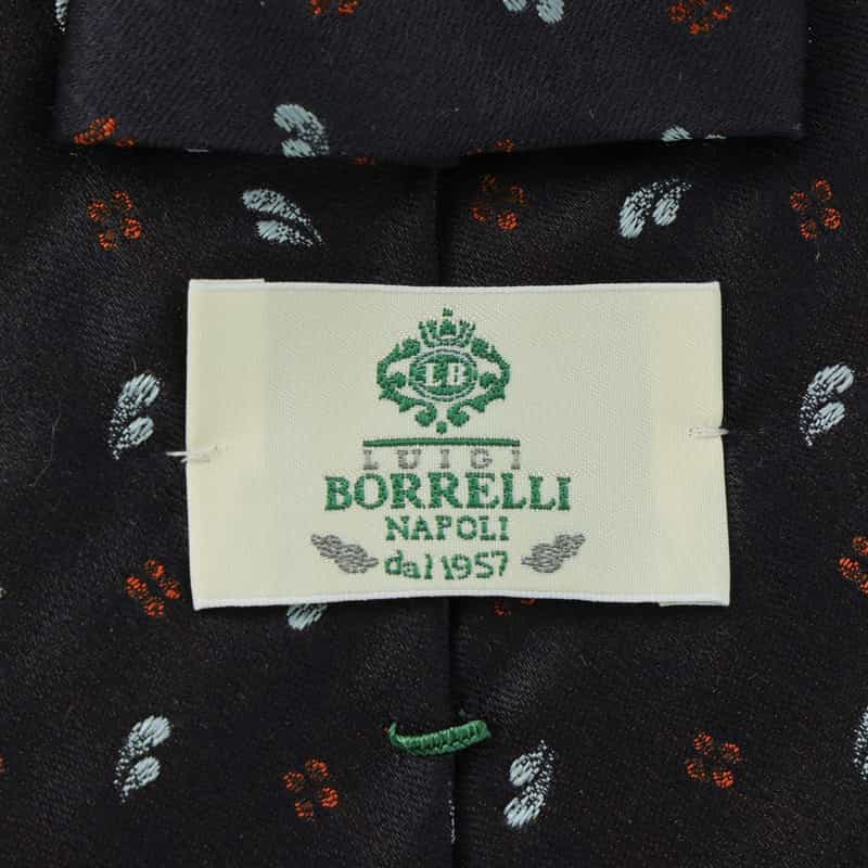 LUIGI  BORRELLI LUIGI BORRELLI＜ルイジボレッリ＞ リーフ×小紋柄タイ NAVY