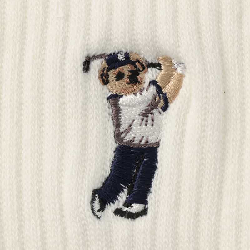 ROSTER SOX ROSTERSOX＜ロスターソックス＞ バーニーズ　ニューヨーク限定リブソックス（ゴルフベア） WHITE