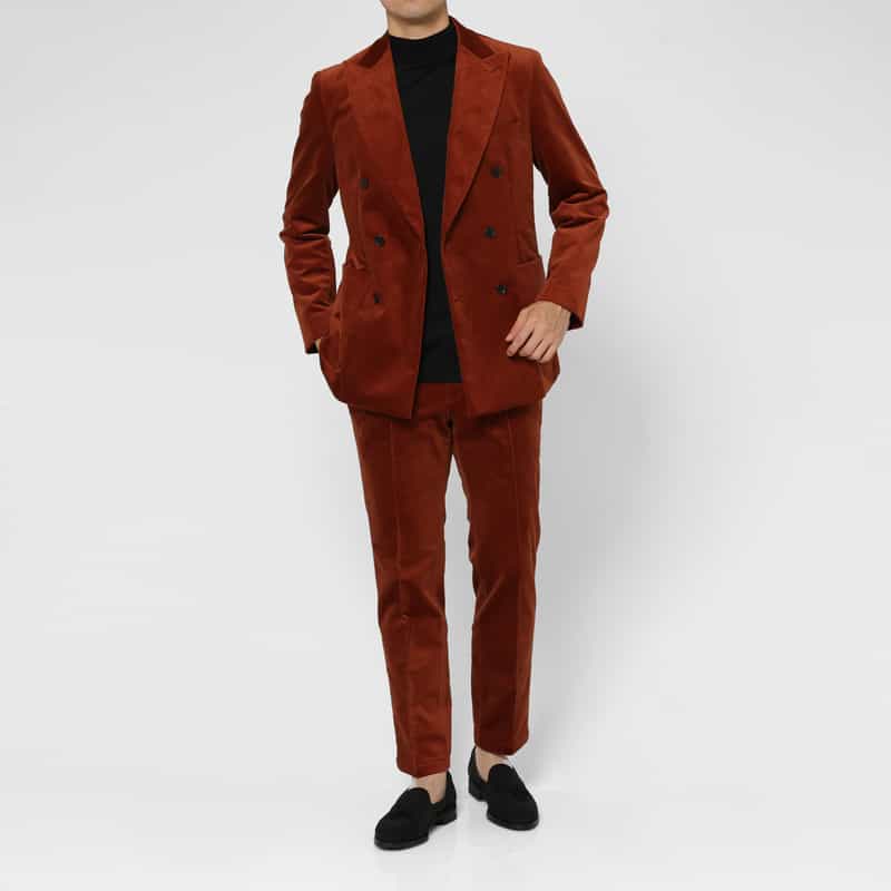 BARNEYS NEW YORK セットアップ コーデュロイ素材ダブルブレストジャケット BROWN