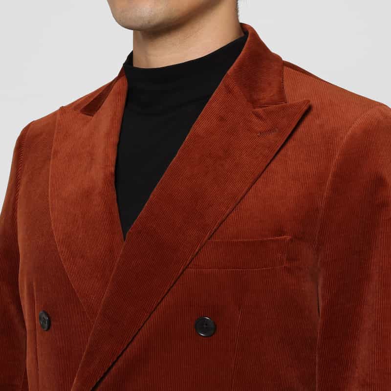 BARNEYS NEW YORK セットアップ コーデュロイ素材ダブルブレストジャケット BROWN