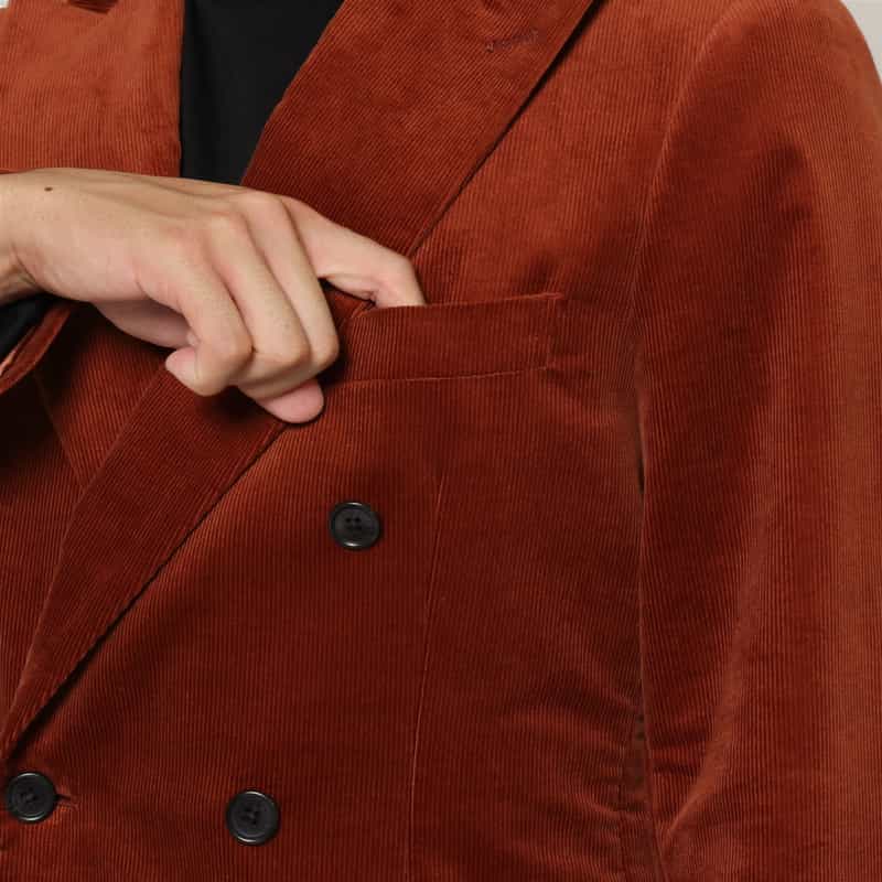 BARNEYS NEW YORK セットアップ コーデュロイ素材ダブルブレストジャケット BROWN