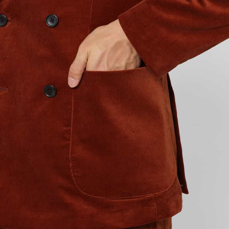 BARNEYS NEW YORK セットアップ コーデュロイ素材ダブルブレストジャケット BROWN