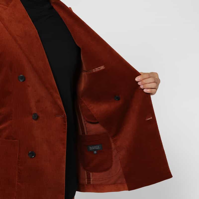 BARNEYS NEW YORK セットアップ コーデュロイ素材ダブルブレストジャケット BROWN