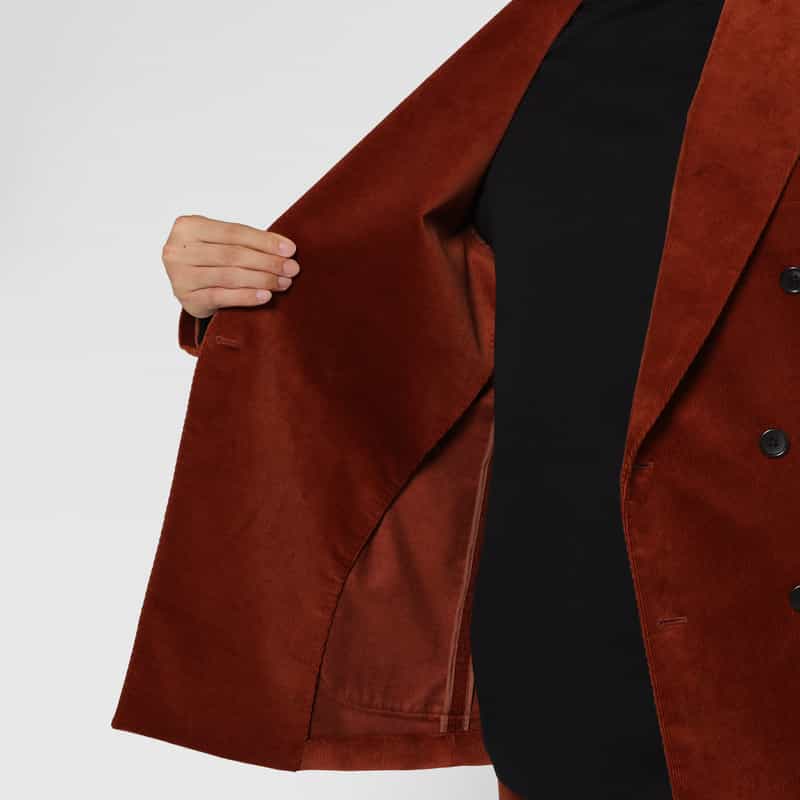 BARNEYS NEW YORK セットアップ コーデュロイ素材ダブルブレストジャケット BROWN