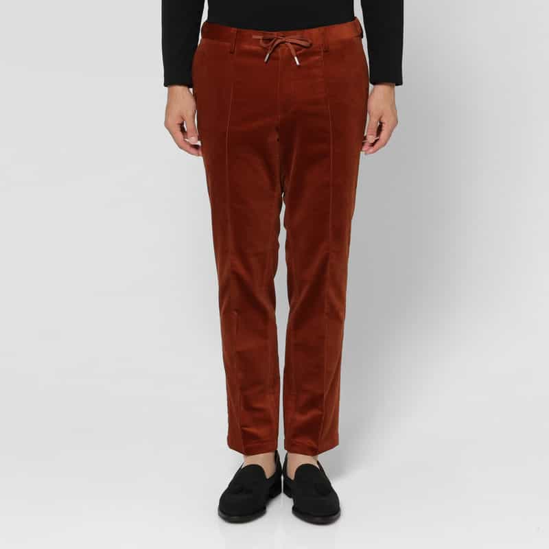 BARNEYS NEW YORK セットアップ コーデュロイ素材ストレッチパンツ BROWN