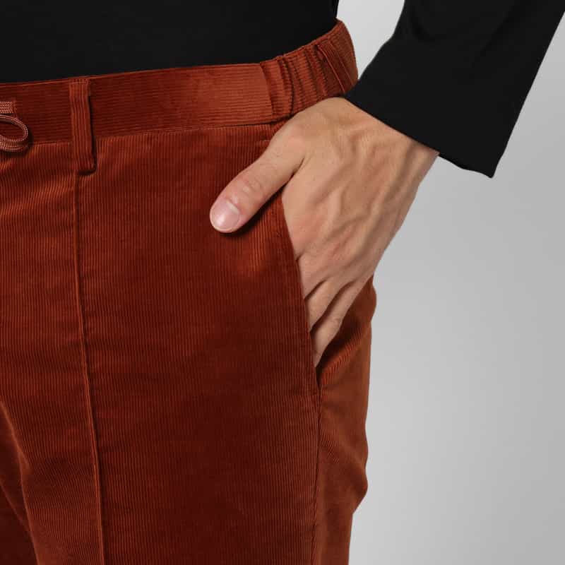 BARNEYS NEW YORK セットアップ コーデュロイ素材ストレッチパンツ BROWN