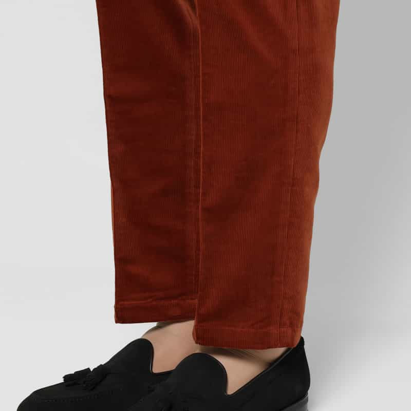 BARNEYS NEW YORK セットアップ コーデュロイ素材ストレッチパンツ BROWN