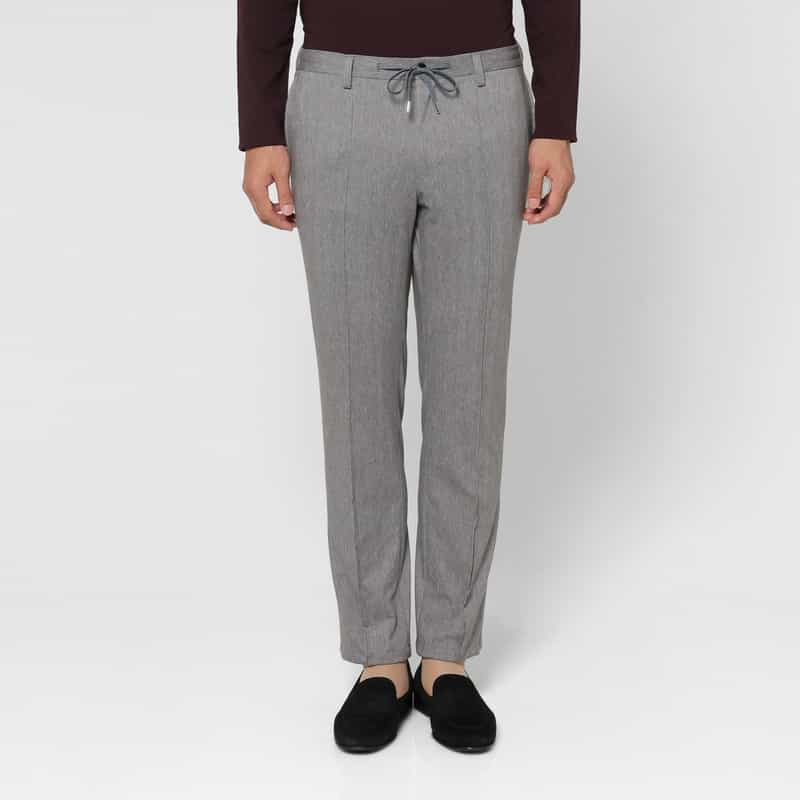 BARNEYS NEW YORK セットアップ ヘリンボーン柄デニムパンツ LIGHT GRAY