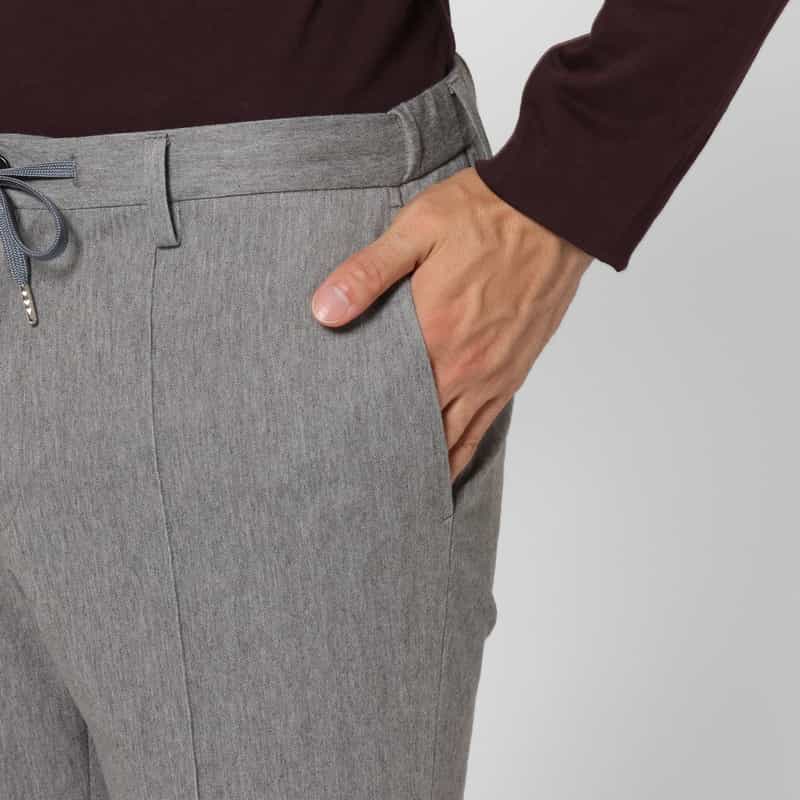 BARNEYS NEW YORK セットアップ ヘリンボーン柄デニムパンツ LIGHT GRAY
