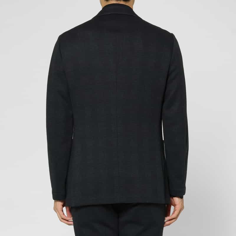 BARNEYS NEW YORK セットアップ グレンチェック柄ジャージージャケット NAVY