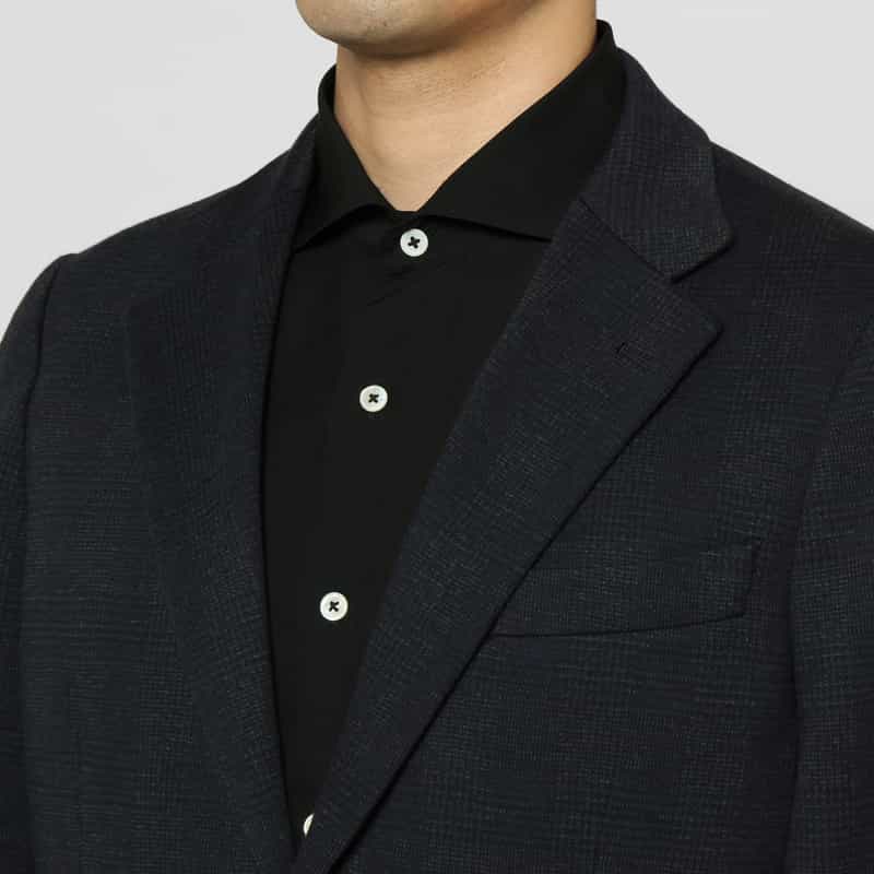 BARNEYS NEW YORK セットアップ グレンチェック柄ジャージージャケット NAVY