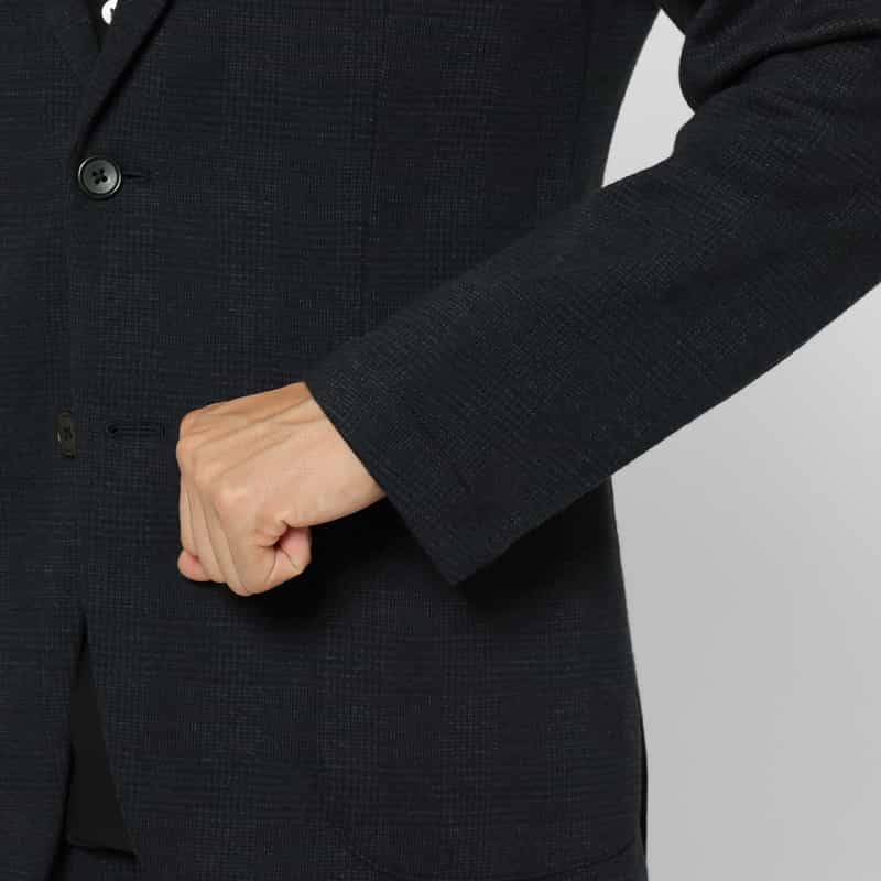 BARNEYS NEW YORK セットアップ グレンチェック柄ジャージージャケット NAVY