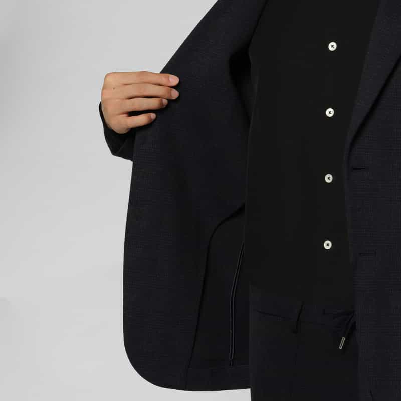 BARNEYS NEW YORK セットアップ グレンチェック柄ジャージージャケット NAVY