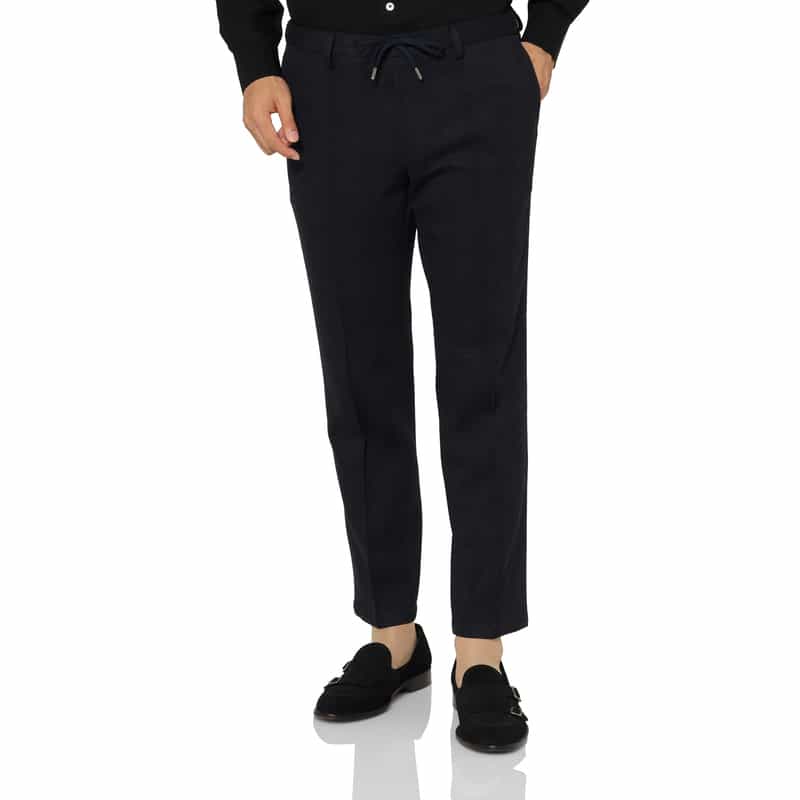 BARNEYS NEW YORK セットアップ グレンチェック柄ジャージーパンツ NAVY