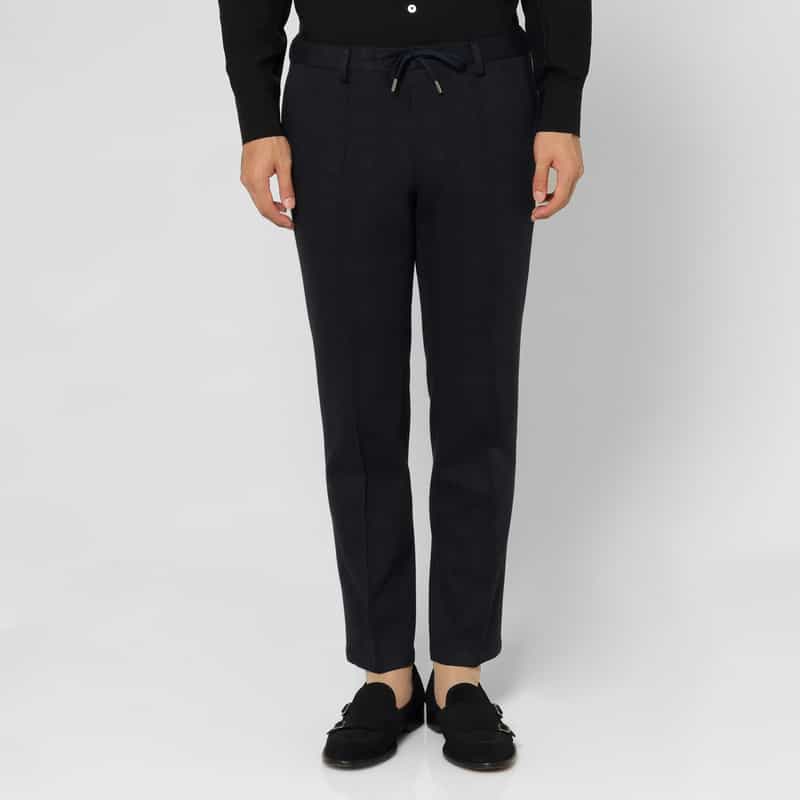BARNEYS NEW YORK セットアップ グレンチェック柄ジャージーパンツ NAVY