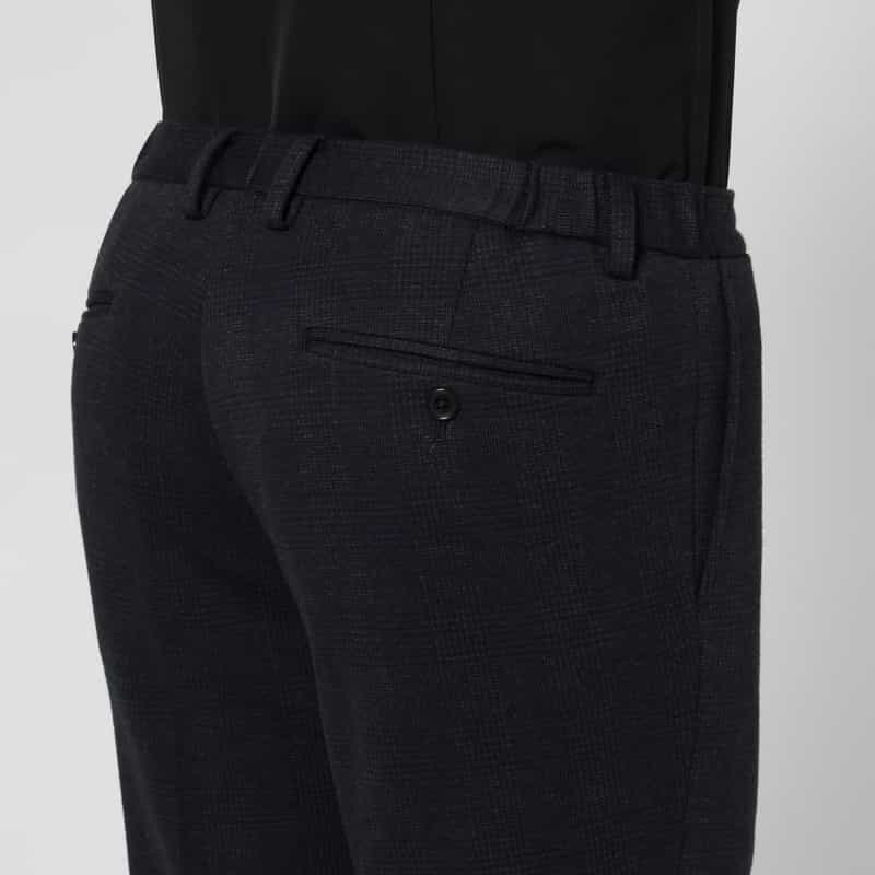 BARNEYS NEW YORK セットアップ グレンチェック柄ジャージーパンツ NAVY