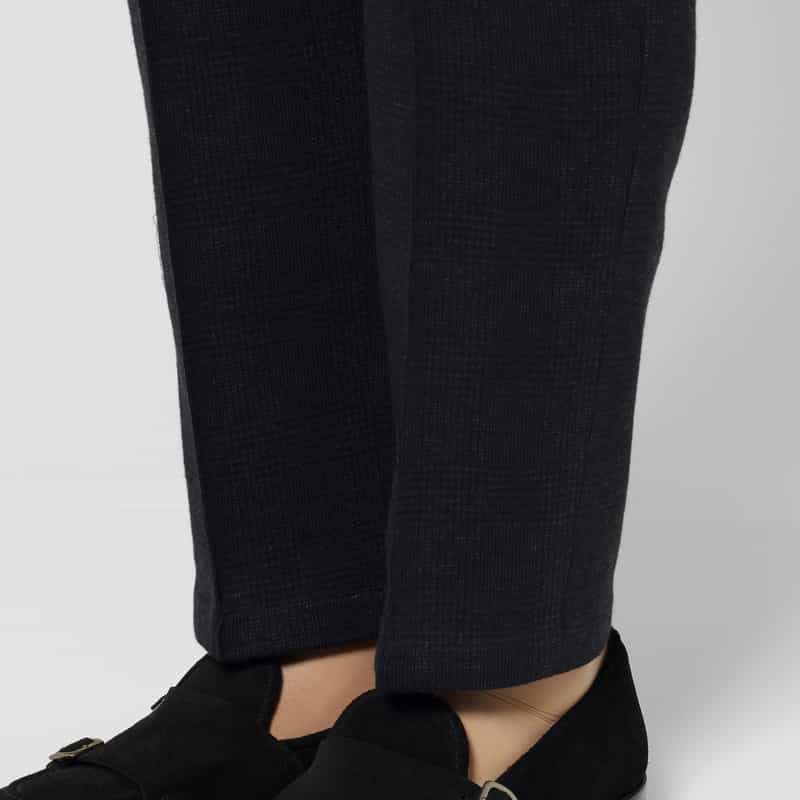 BARNEYS NEW YORK セットアップ グレンチェック柄ジャージーパンツ NAVY
